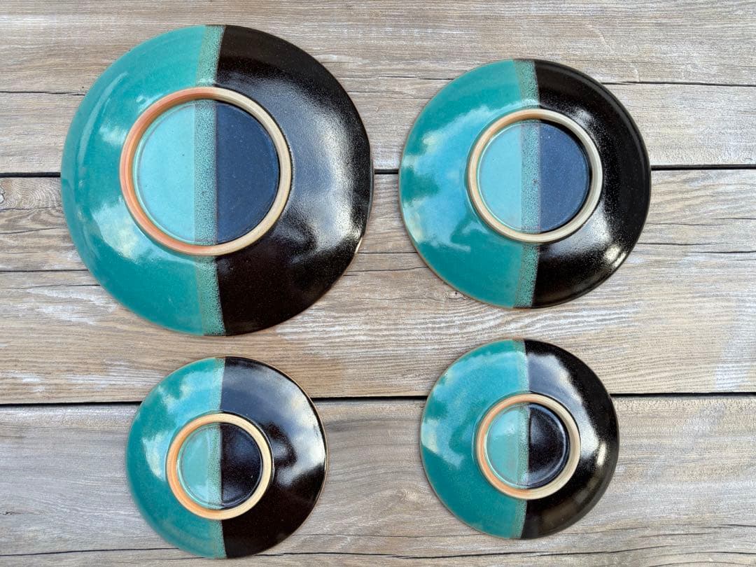 柳宗理　中井窯　染め分け　皿　4点　牛ノ戸窯因州・中井窯　絶版品