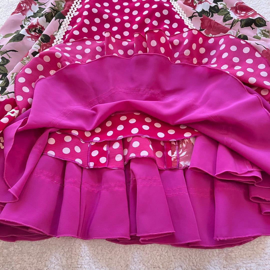 ソニアジョーンズ スカート フラメンコ衣装 バラ ドット