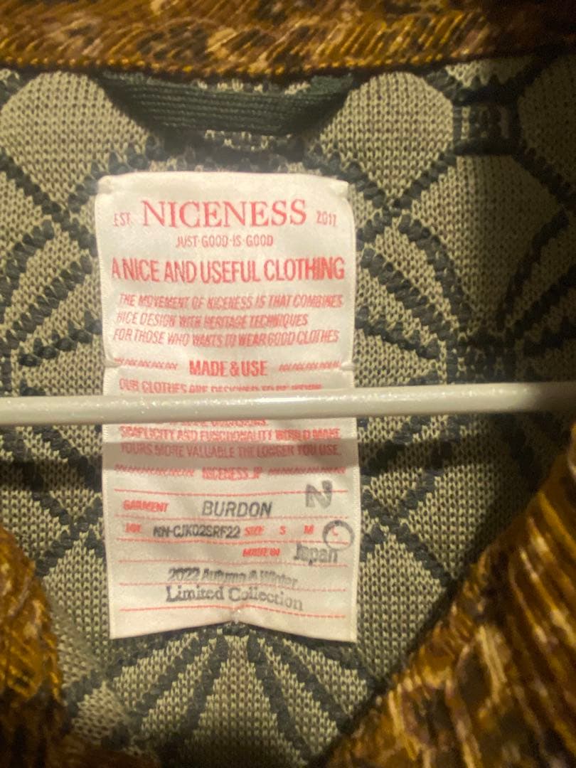 NICENESS 22aw BURDON SRYハーフコート定価139,700円