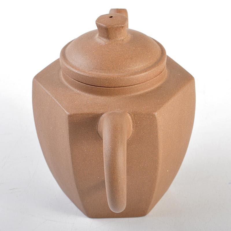 中国　小其製款　紫砂　黄泥　六角急須　茶壷　M　R5557