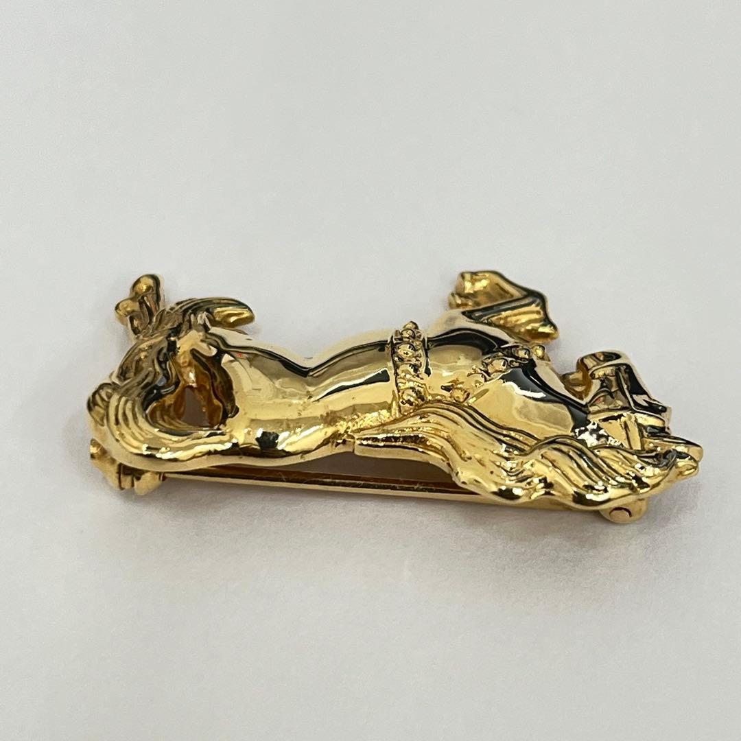 18金 K18 ゴールド 馬 ブローチ ホース 5.4g