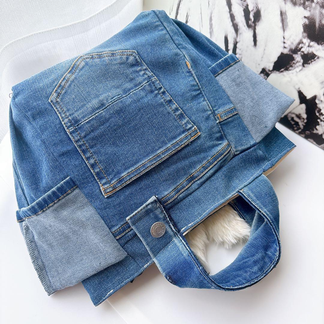 t*い様 コヤンイサムチョン　トートバッグ　マロン　デニム