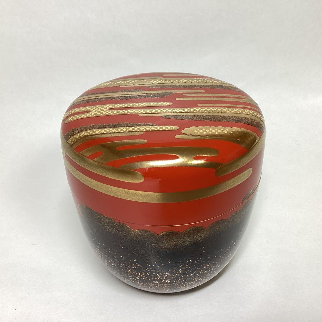 大棗 日の出かすみ 前端峰春 木箱入 茶道具 古物品