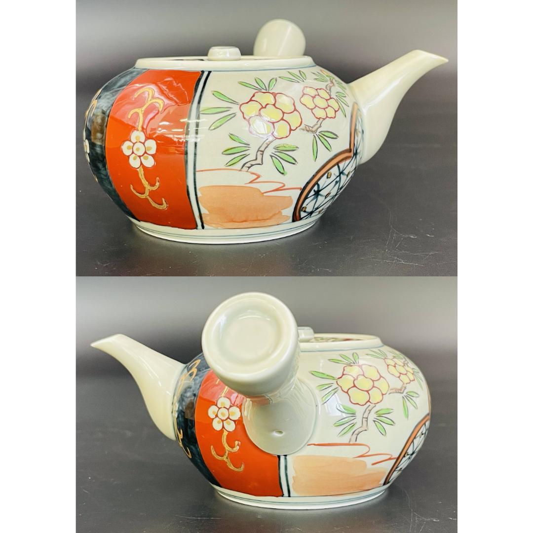 錦古伊万里 茶器揃 有田焼 林九郎作 急須 煎茶碗5客 未使用保管品R8SB93
