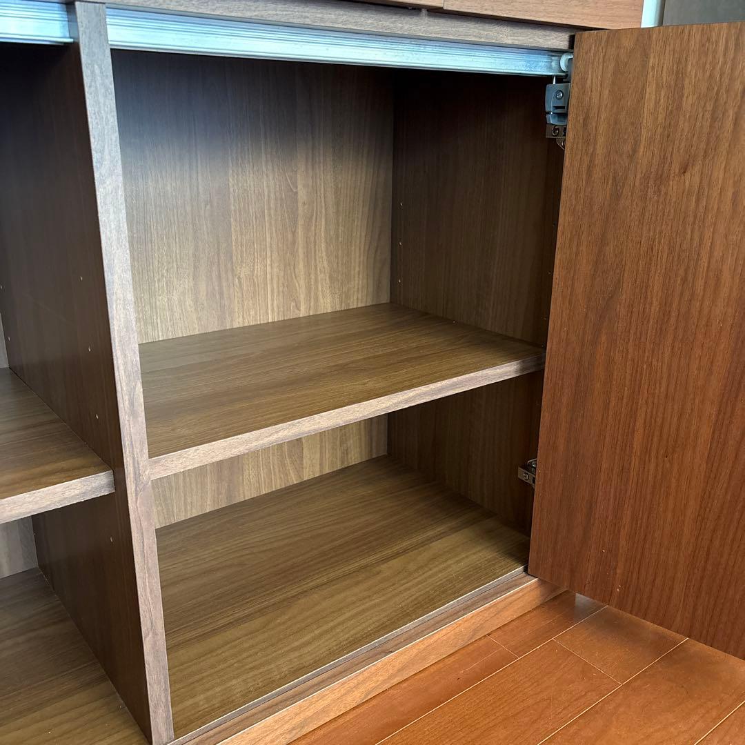 美品！ACTUS購入 日本製 食器棚 本棚シェルフ引き出し収納 稼動棚 折れ戸