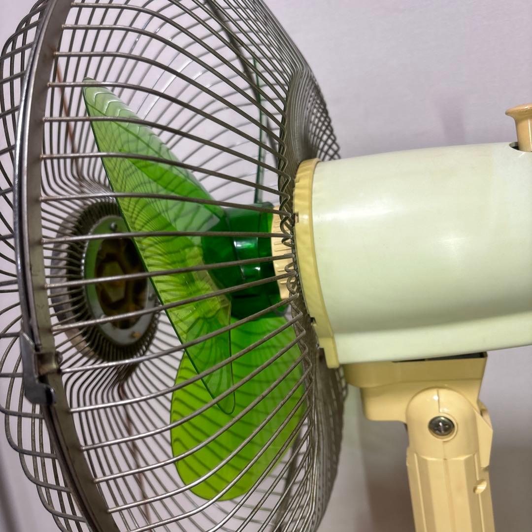 希少 昭和レトロ National 3枚羽 扇風機 大型 緑 ヴィンテージ