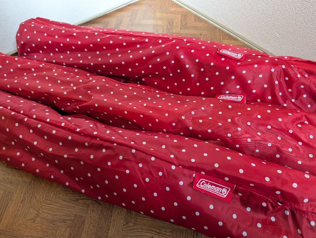Coleman 折りたたみチェア3脚セット レッド ドット柄 水玉