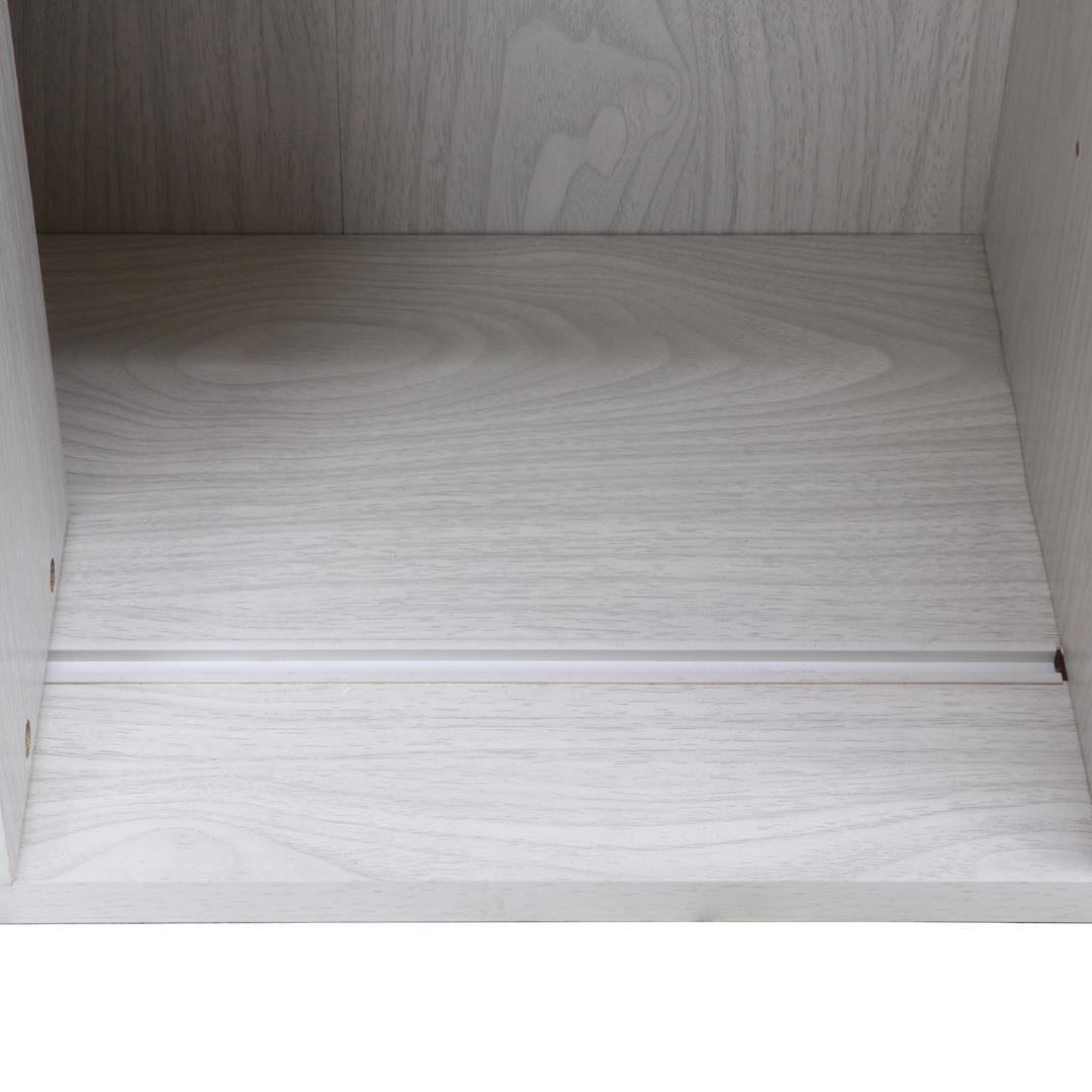 ダブルスライド収納棚 W90 ホワイトウォッシュ