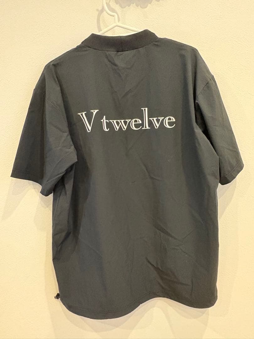 【美品】V12 ゴルフ 2025 メンズ モックネック 半袖シャツ Lサイズ