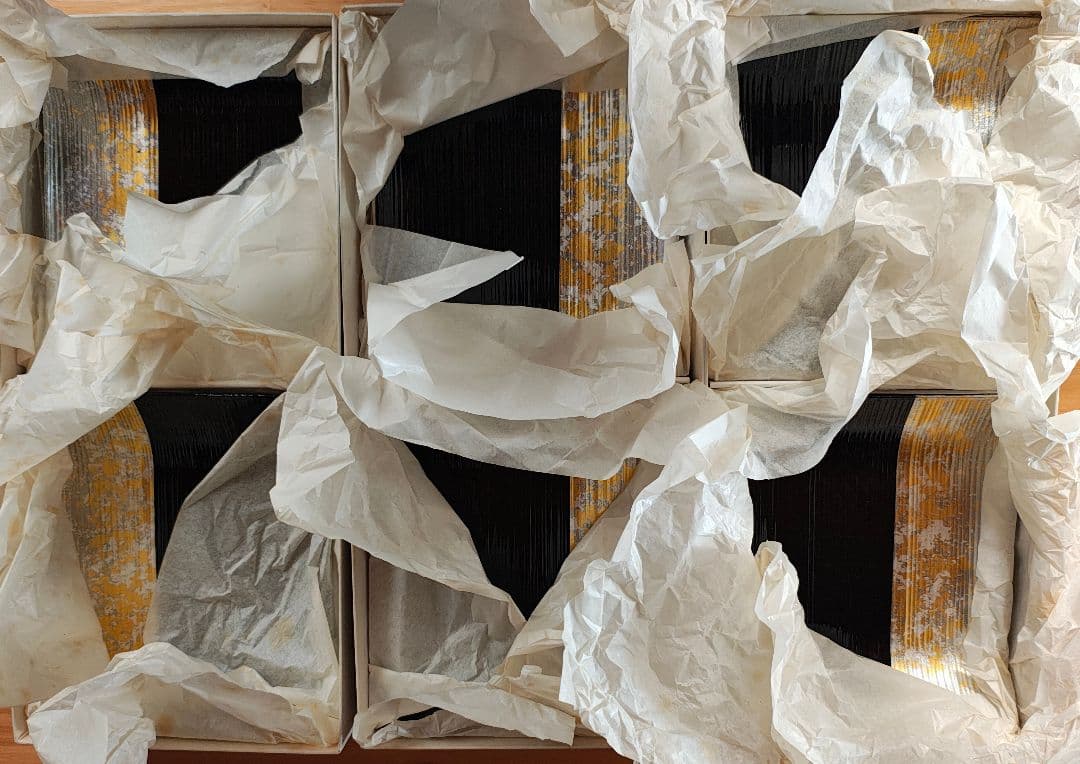 【廃盤・未使用】箔一 銘々皿 銀華 あけぼの皿 15枚セット 金沢箔ヴィンテージ