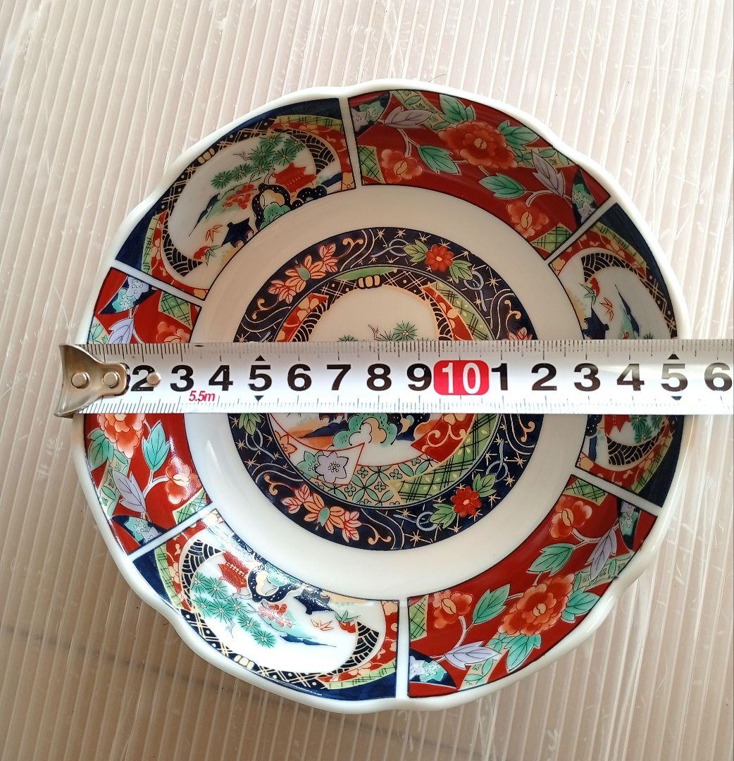 有田焼　昇龍窯　古伊万里　中鉢揃　5枚セット　赤絵　浅鉢　中皿　金彩色絵　煮物鉢