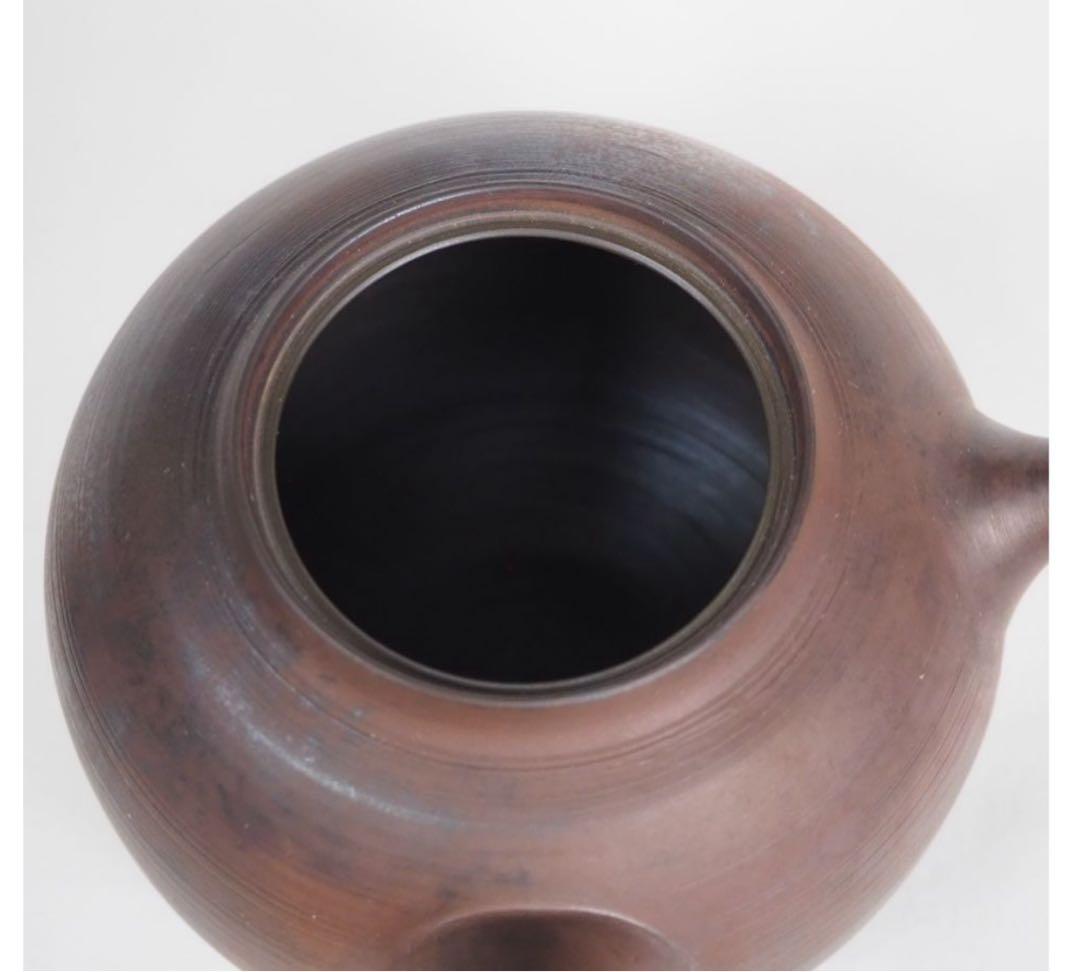 送料無料　常滑名工 水野陽景作 窯変朱泥急須　薄胎重さ145ｇ　煎茶道具