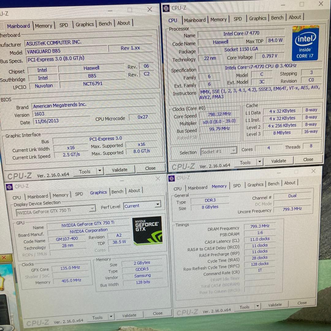 【動作確認済】vanguard B85 + i7-4770 + gtx750ti