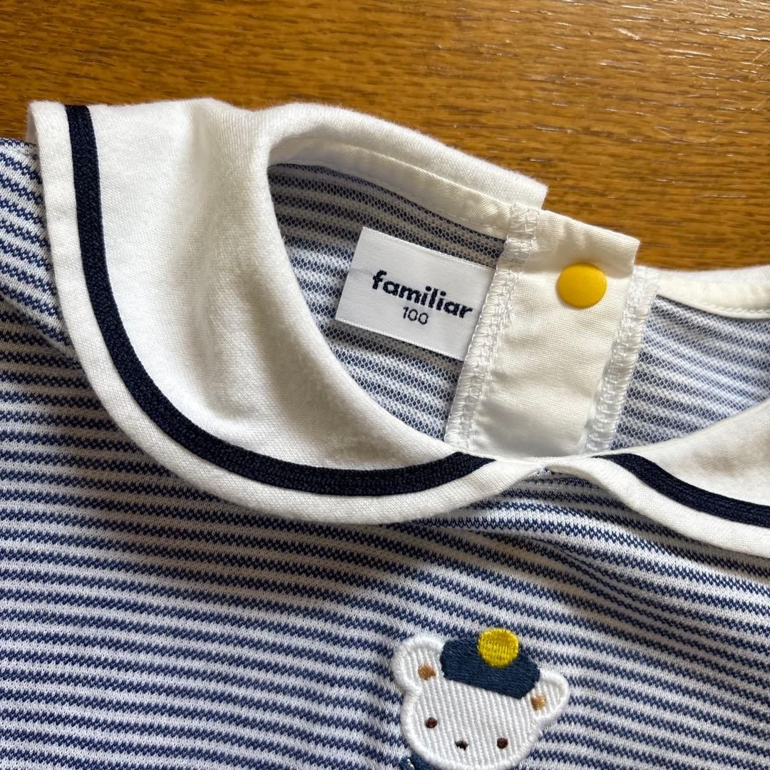 【最終価格】ほぼ新品 ファミリア トップス セーラー襟 Tシャツ 100