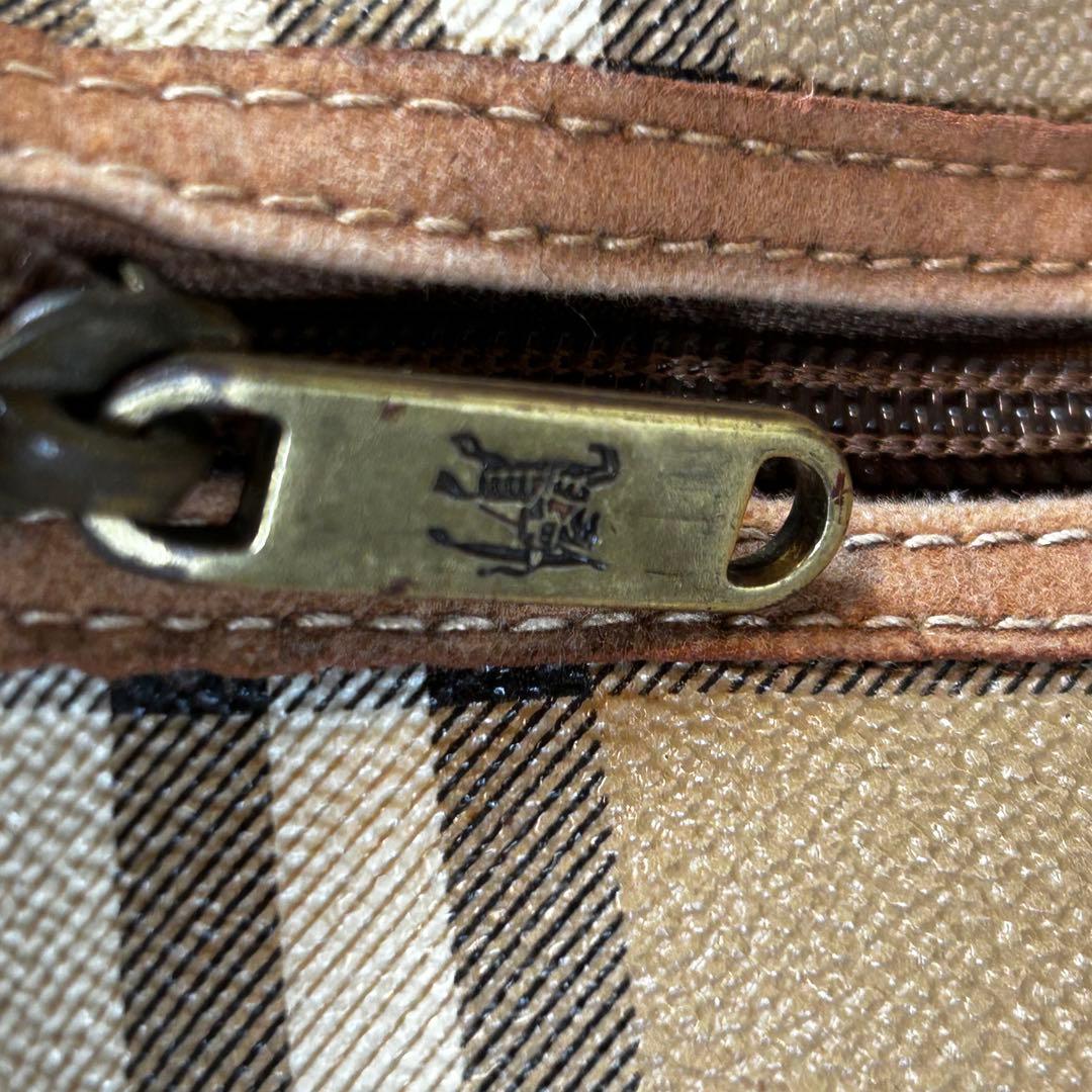 バーバリーズ ボストンバッグ ノバチェック PVC 本革 ショルダーストラップ