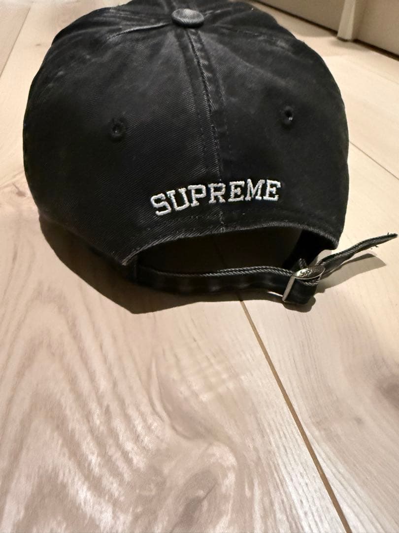 Supreme 刺繍Sロゴ ブラックキャップ