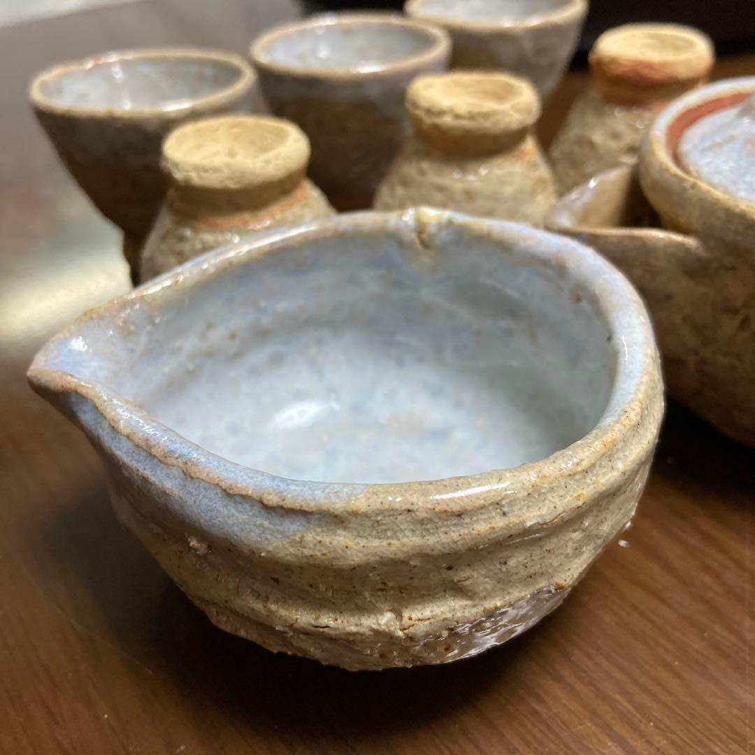 期間限定お値引き‼️烏城彫　茶櫃(ちゃびつ) 梅とザクロ　萩焼セット付き