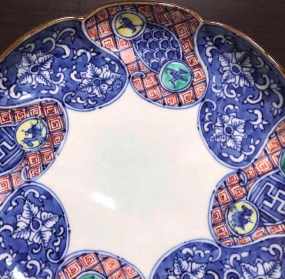 未使用保管品✨清水焼 雲泉 5.8号皿 彩色輪花捻祥瑞 単品✨京焼 加藤雲泉 皿