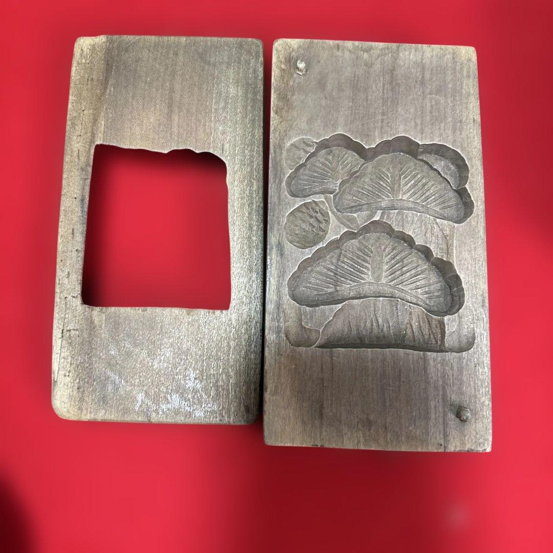 和菓子 道具 木型 押型 古道具 果物 桃 花 菊 骨董 セット