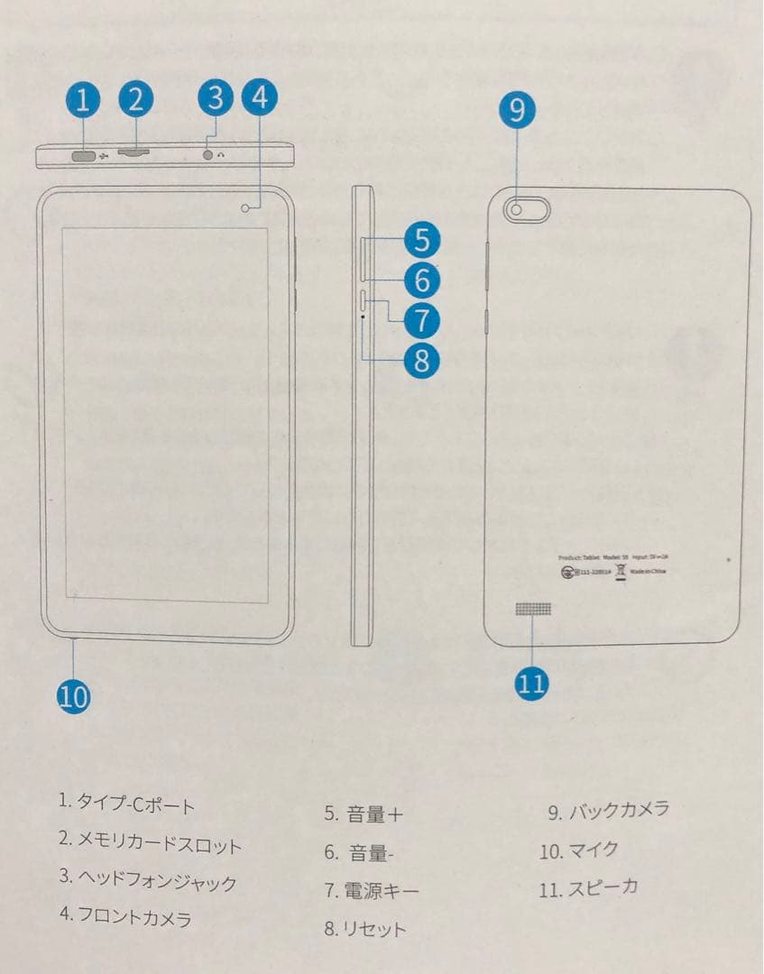 8インチ アンドロイドタブレット Android 軽量 Wi-F 端末pc