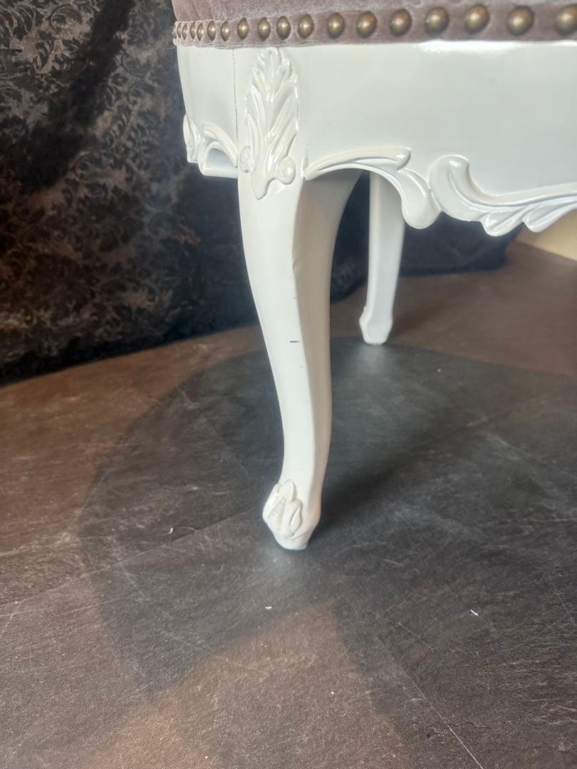 オーバル型グレーファブリックスツール