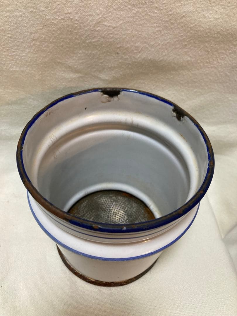 ホーローポットローズ柄フランスアンティーク