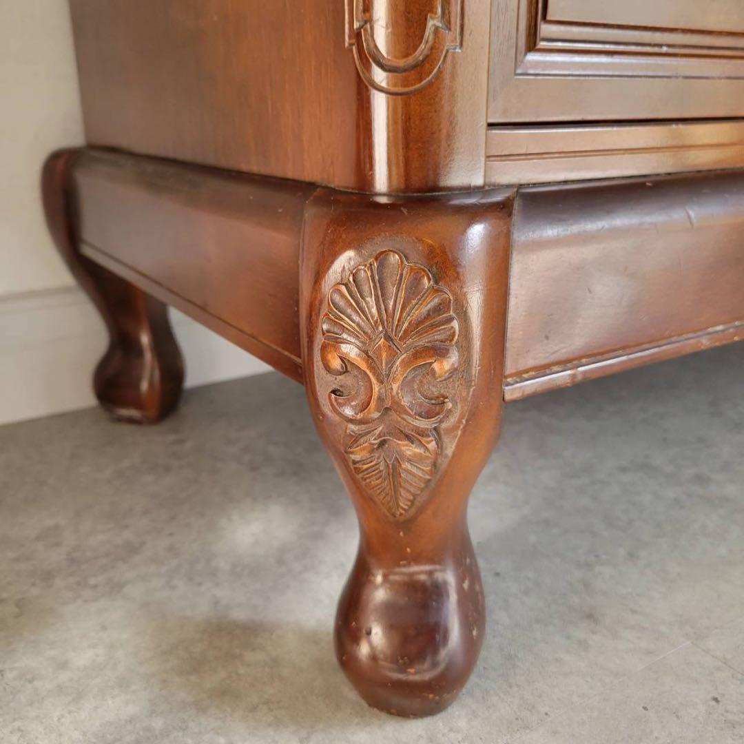 レトロ家具　美品　徳田家具　英国クラシック　木製キャビネット