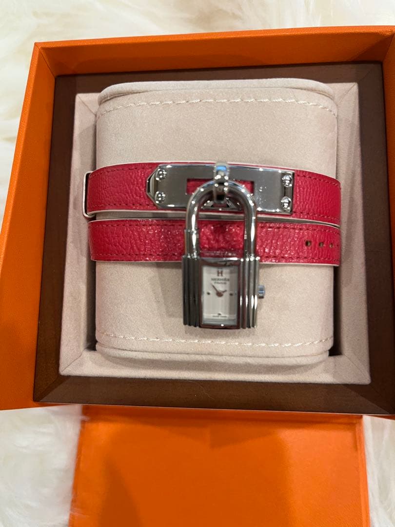 C*a様 HERMES ケリーウォッチ　ドゥーブル　ピンク×シルバー金具