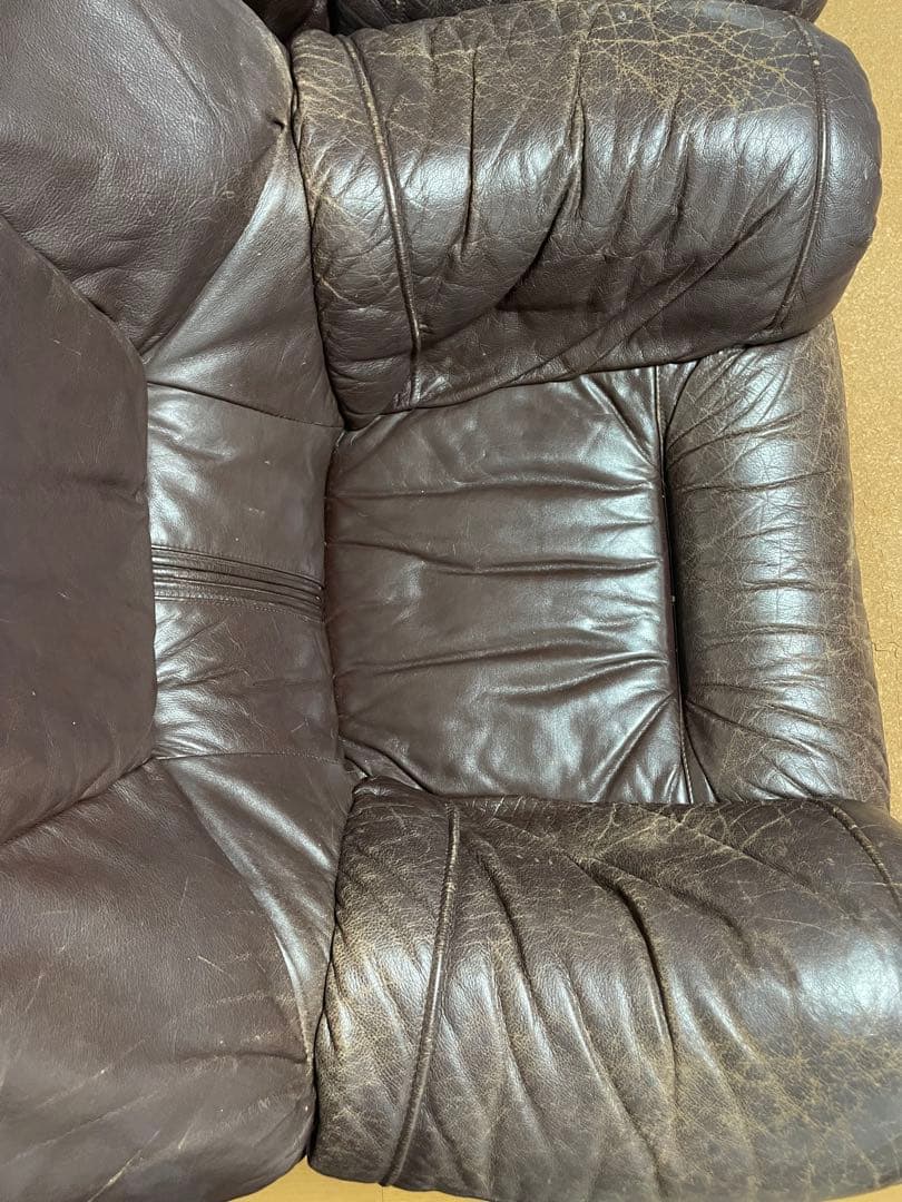 ドイツ製　超高級　革　レザー　無垢材　ソファー　LL