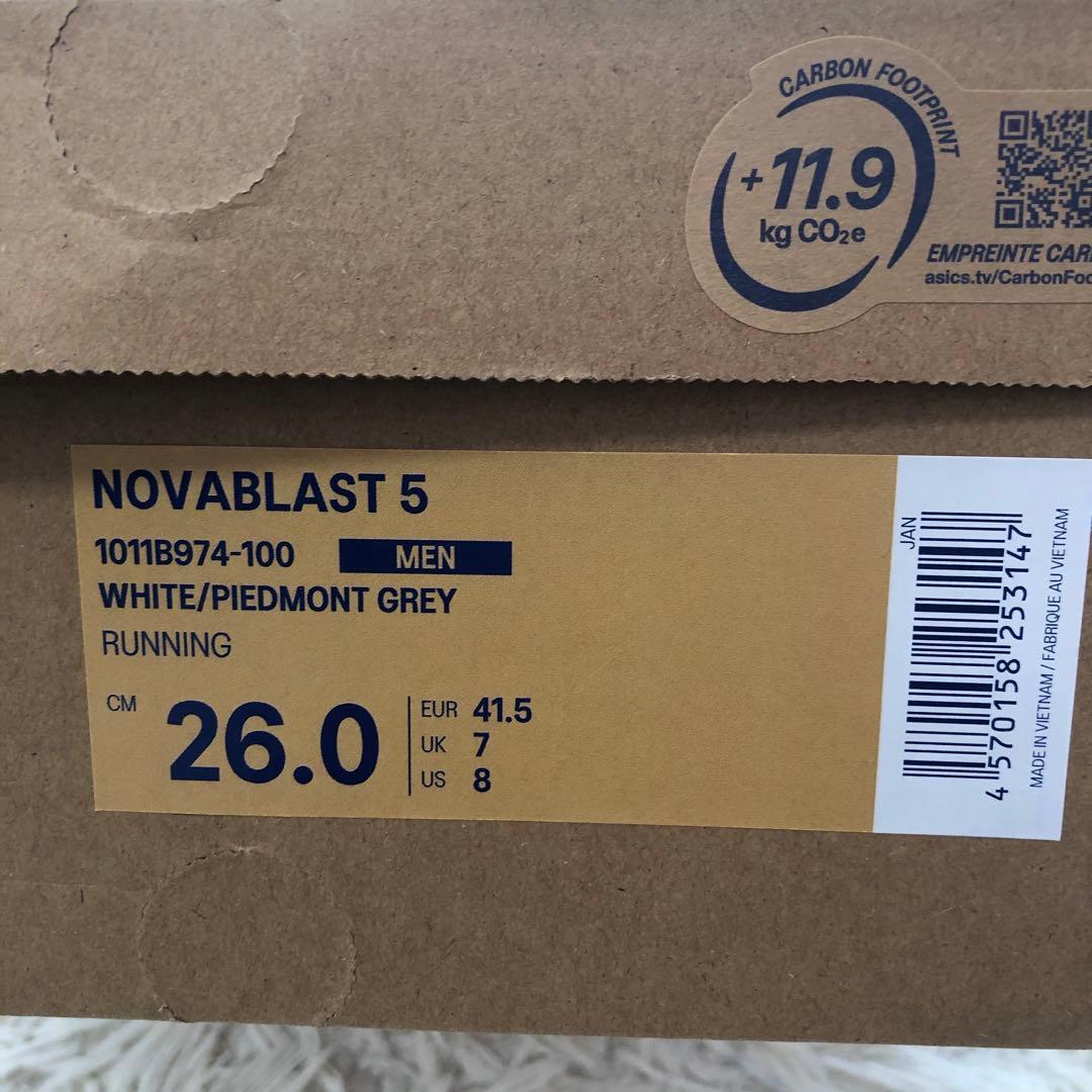 【美品】アシックスASICS NOVABLAST5 ホワイト 26.0cm