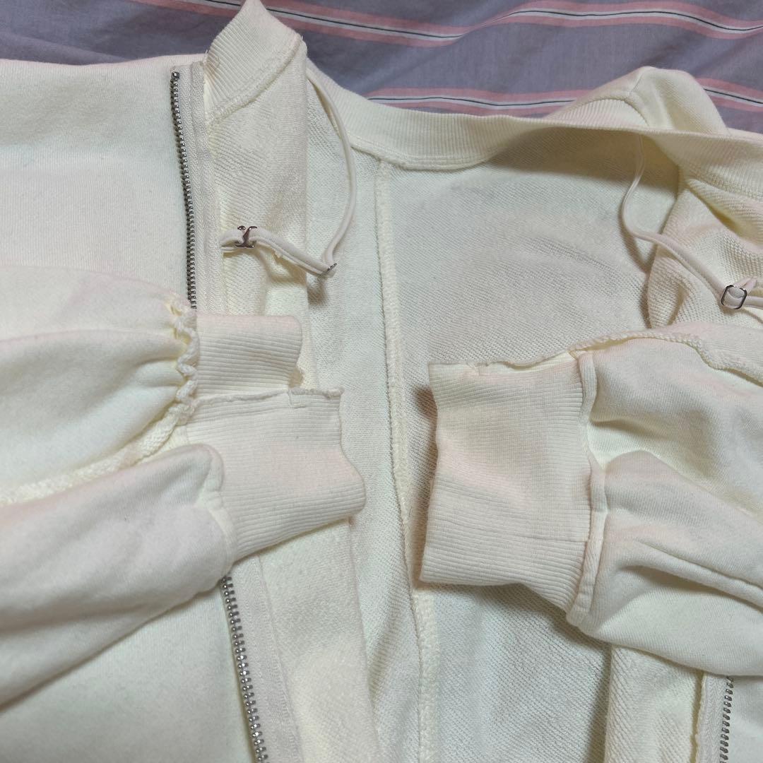 ma様 メゾンスペシャル スウェット オーバーサイズ アイボリー ダブルジップ