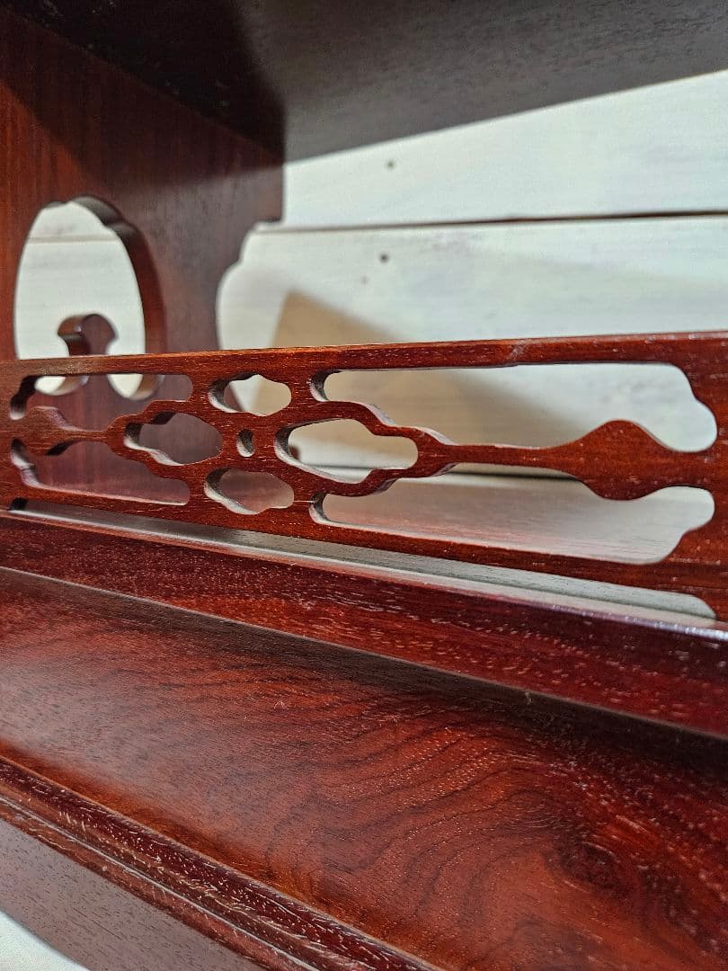 オールドカリモク 花梨材 飾り台 花台 電話台 小棚 置き床 サイドテーブル