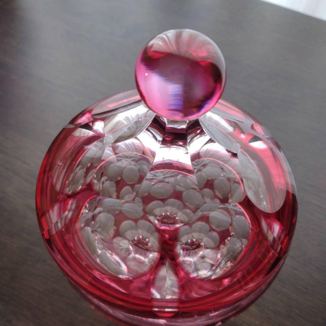 kagami 江戸切子 カガミクリスタル 菓子入れ キャンディ ポット