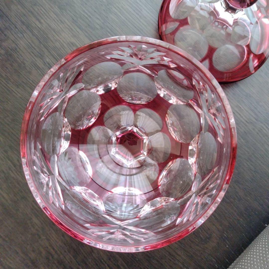 kagami 江戸切子 カガミクリスタル 菓子入れ キャンディ ポット