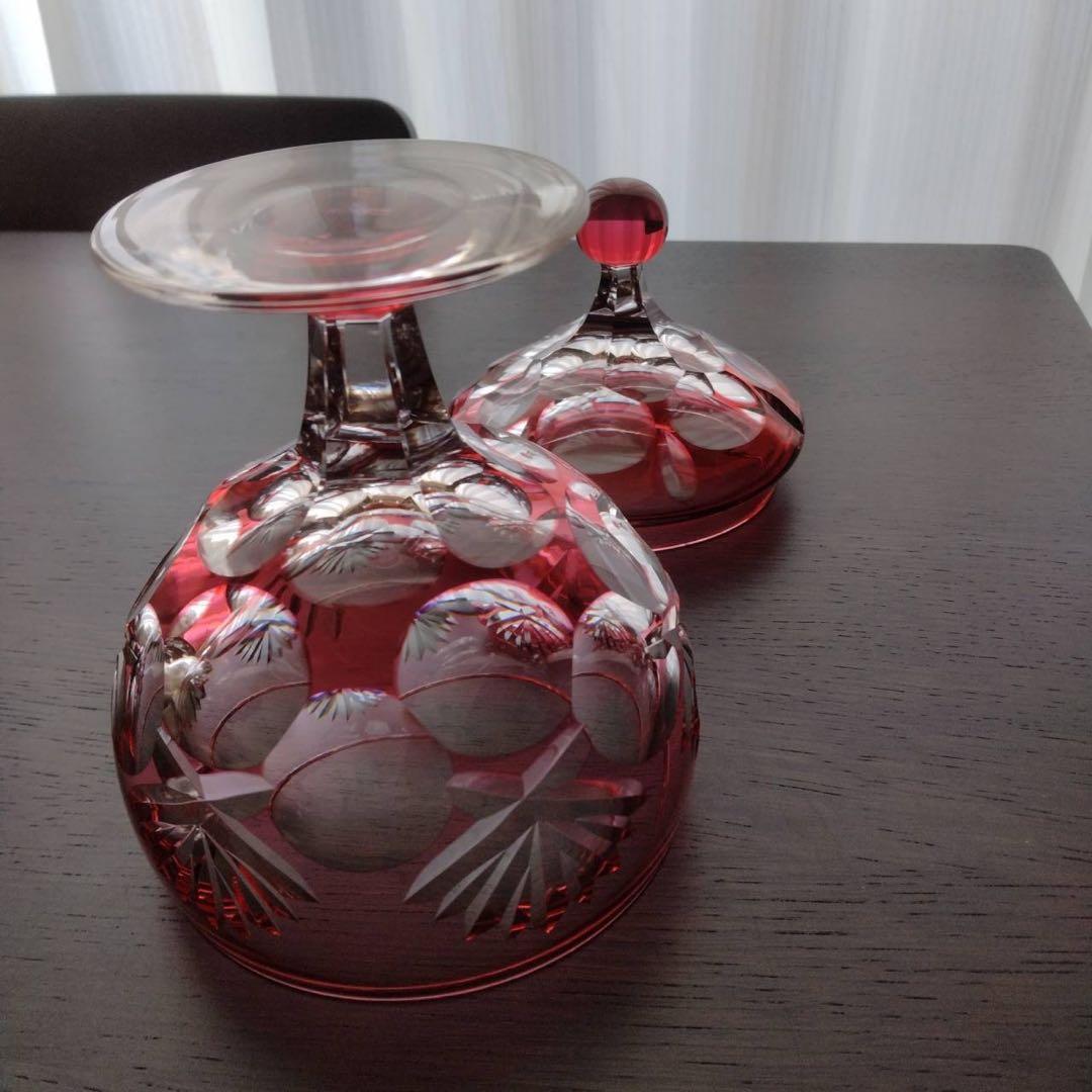 kagami 江戸切子 カガミクリスタル 菓子入れ キャンディ ポット