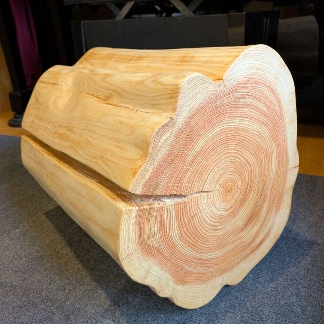 3104　　檜　切り株　丸太　椅子　 スツール　高さ約42.5cm