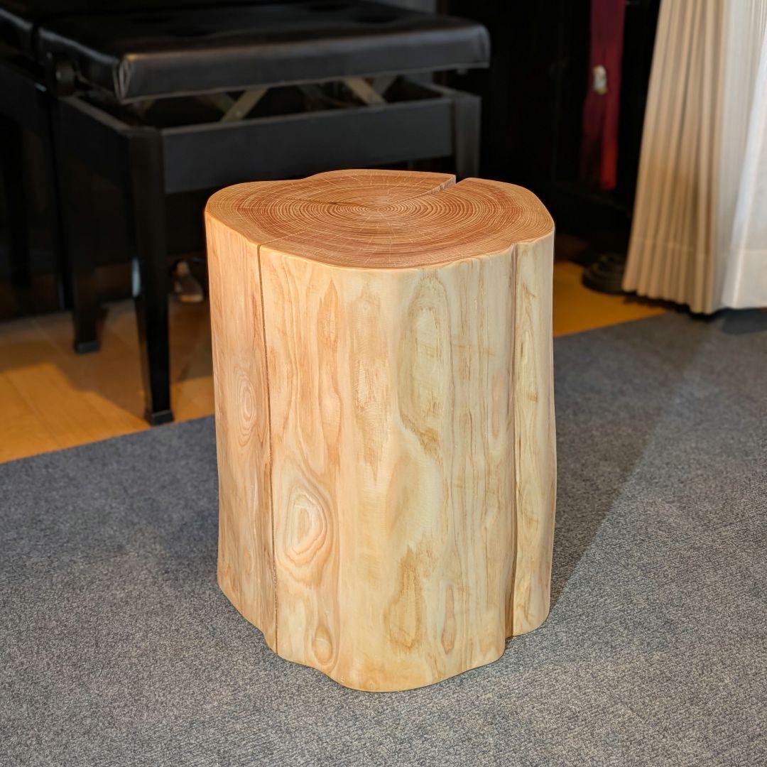 3104　　檜　切り株　丸太　椅子　 スツール　高さ約42.5cm