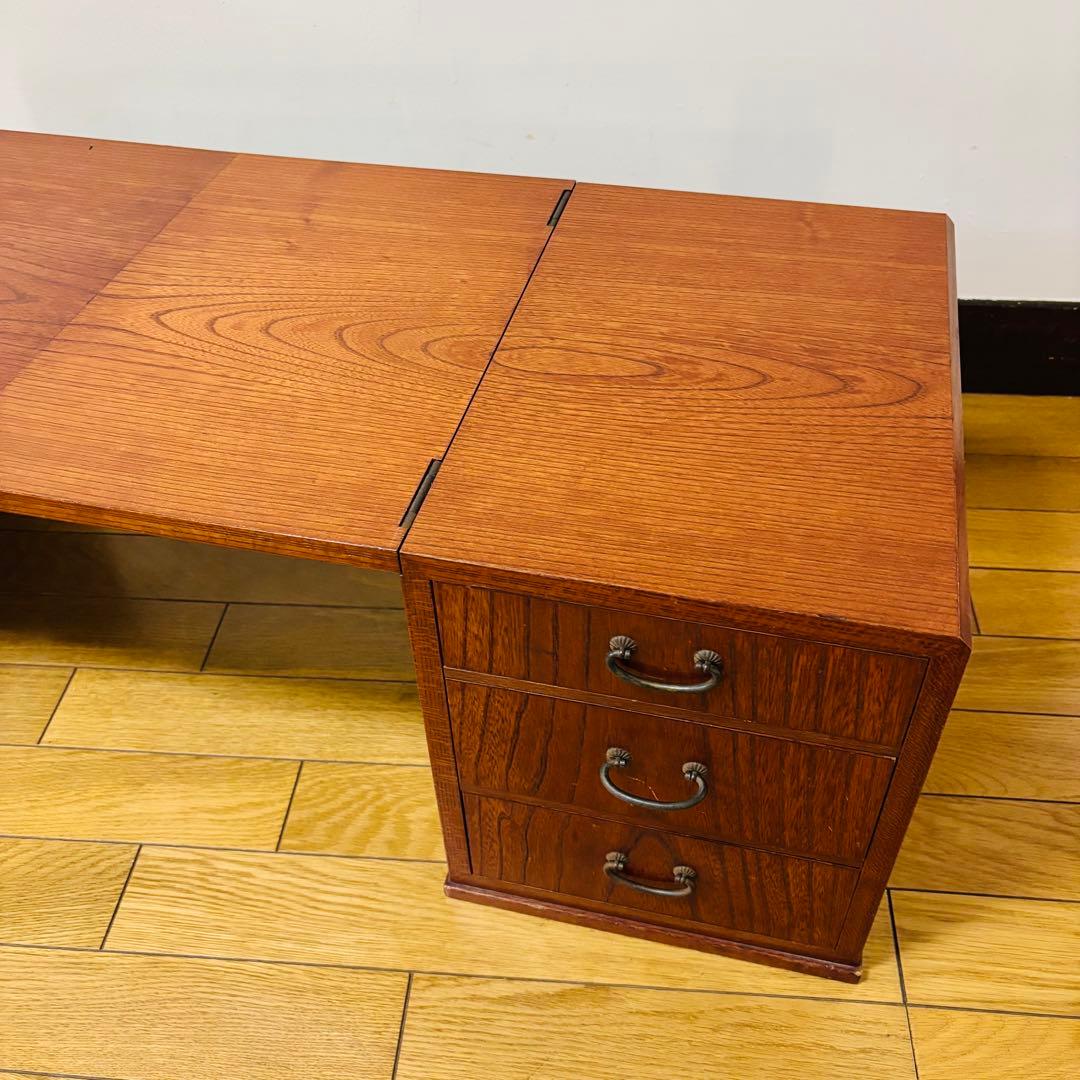 折り畳み式 文机 和机　引出し 3段　昭和レトロ　ビンテージ　送料込み