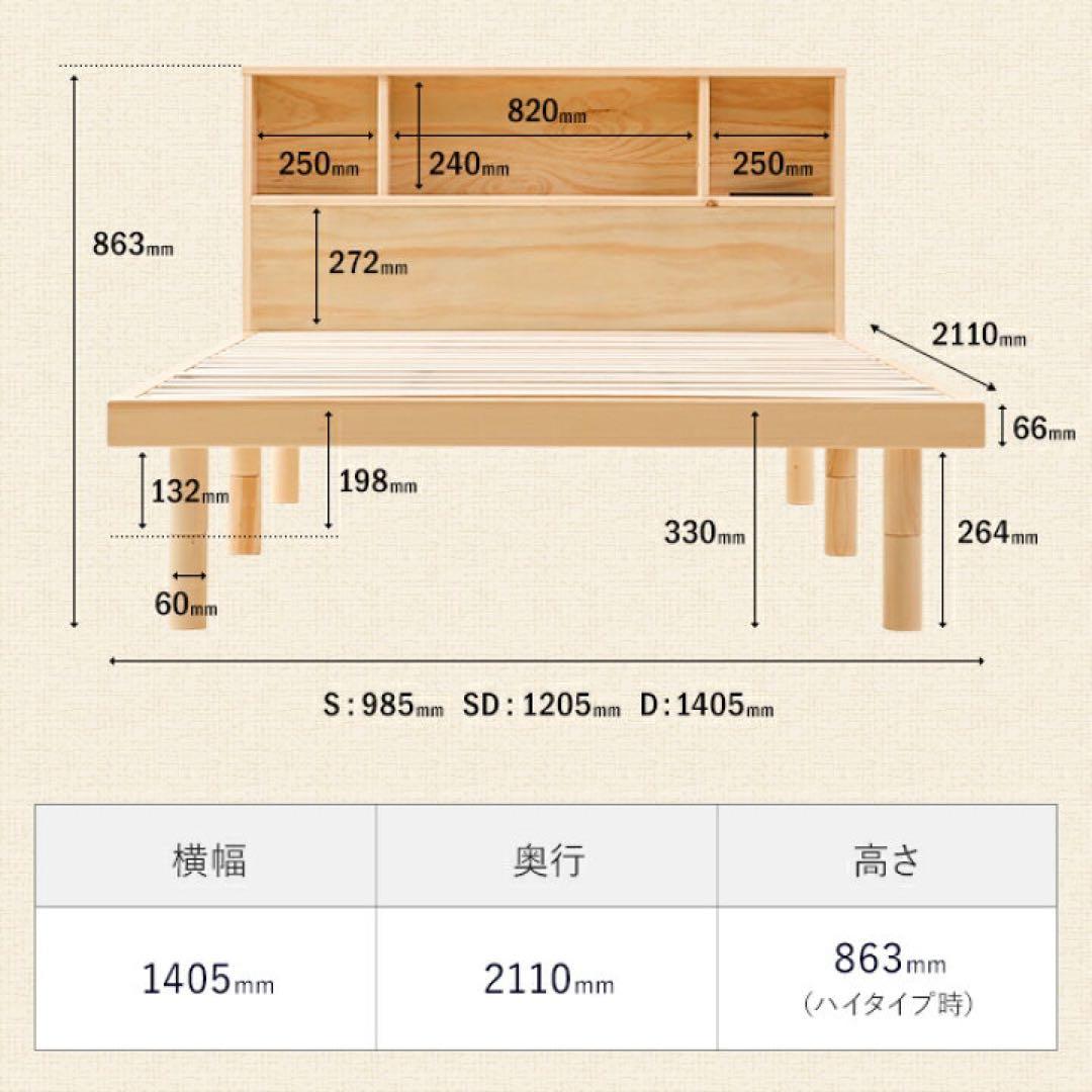 【直接取引希望】すのこベッド 宮付きタイプ