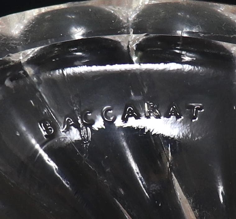 オールド・バカラ 1890年 キャンドルホルダー 18.5cm バンブー 燭台