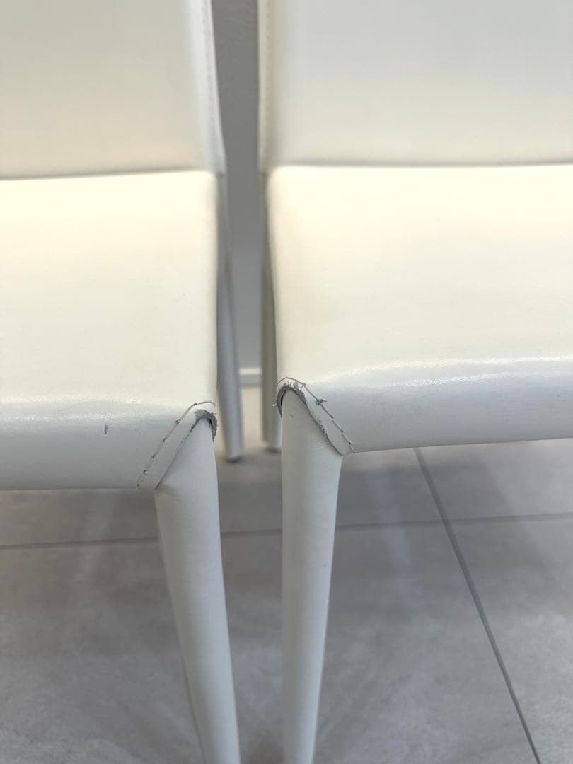 ZAKKINI ザッキーニ チェア ホワイト再生皮革 ダイニングチェア １脚