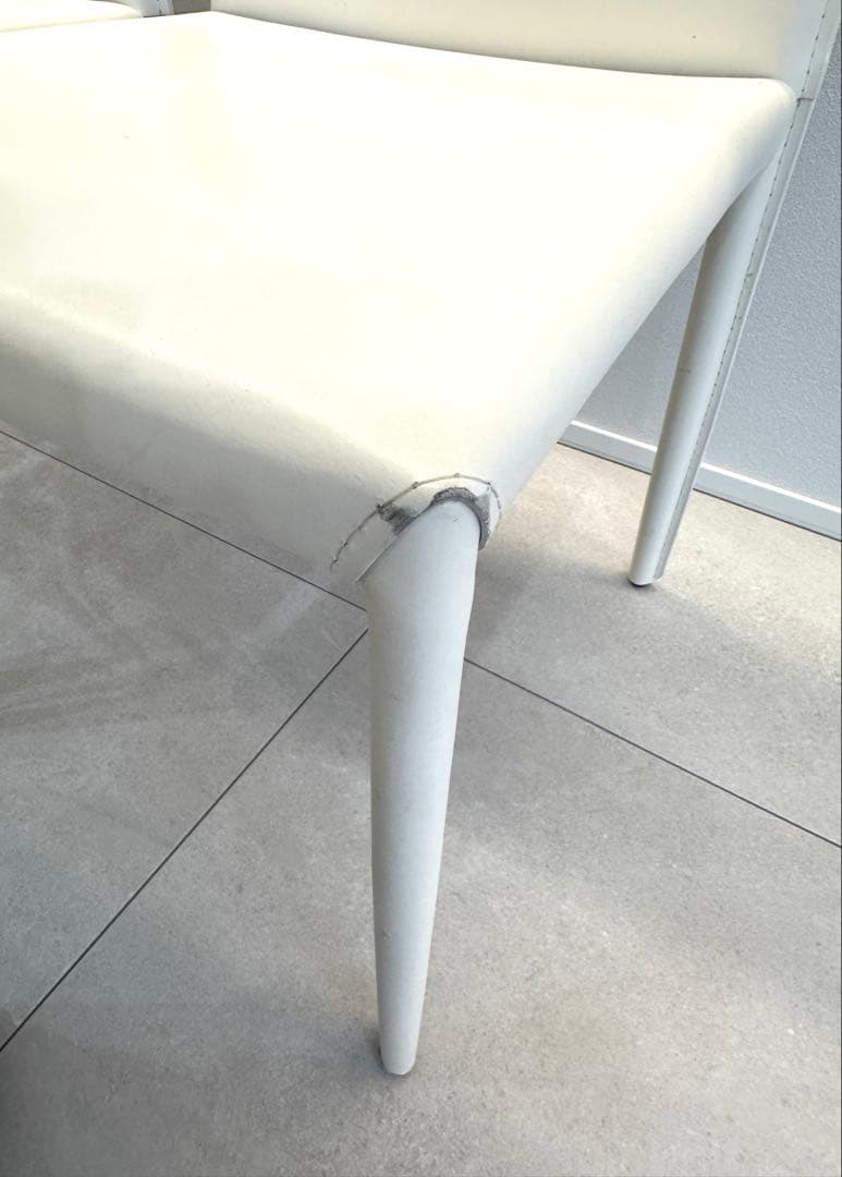 ZAKKINI ザッキーニ チェア ホワイト再生皮革 ダイニングチェア １脚