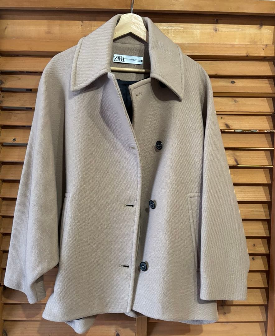 ZARA ショートウールブレンドコートオーバーサイズXXXS-XXS