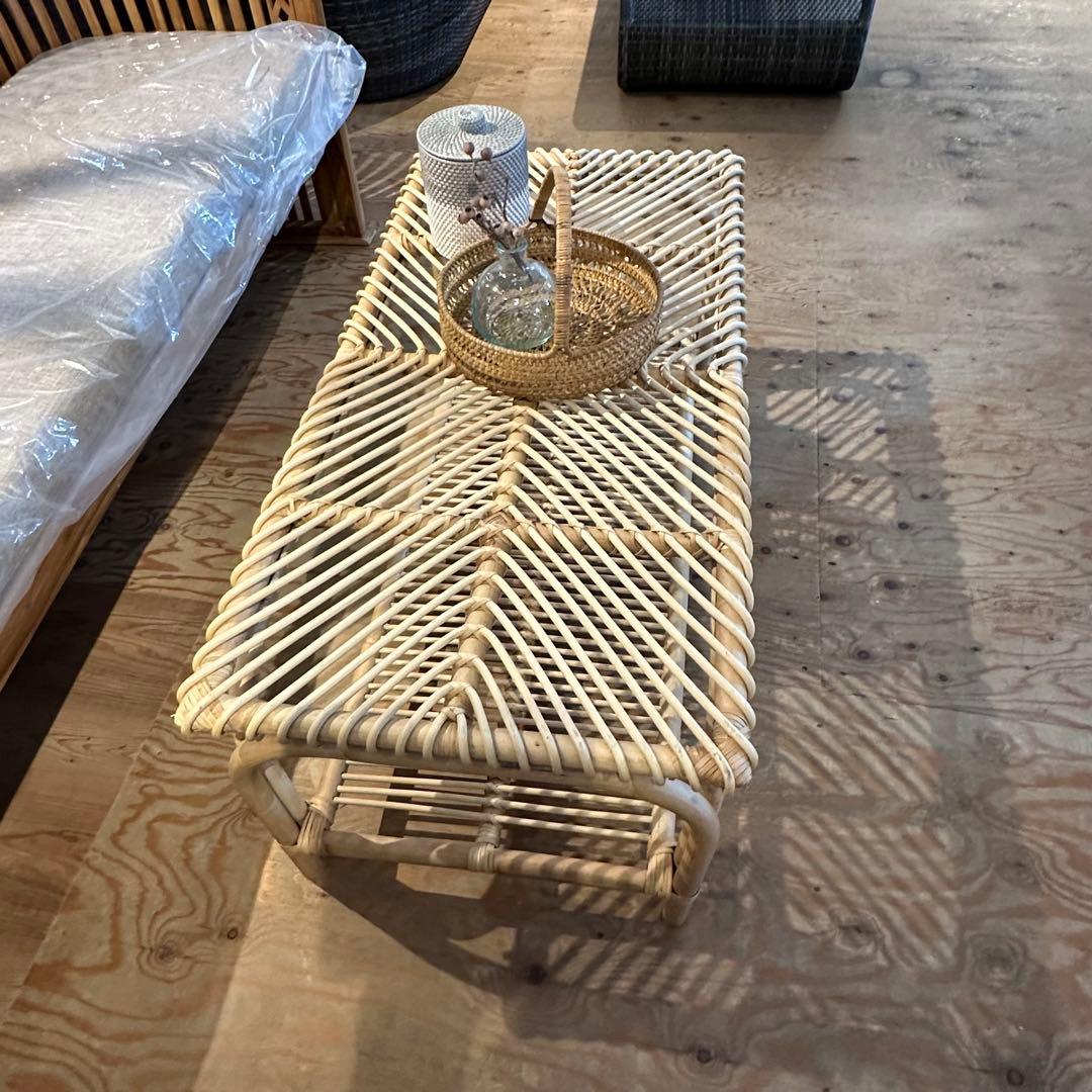 【訳ありバリ島ラタン製センターテーブル 50×100×h44cm通常66,000