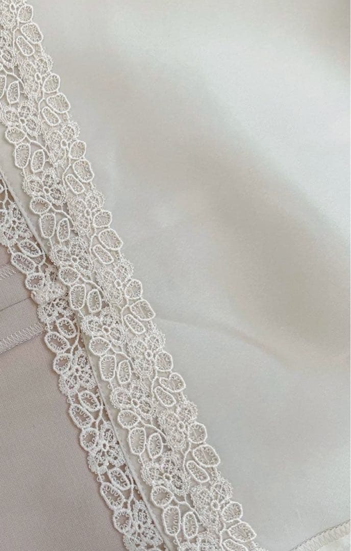 FOXEYワンピース　42 40 リボン　ベージュ　フォクシー　バイカラー　ルネ