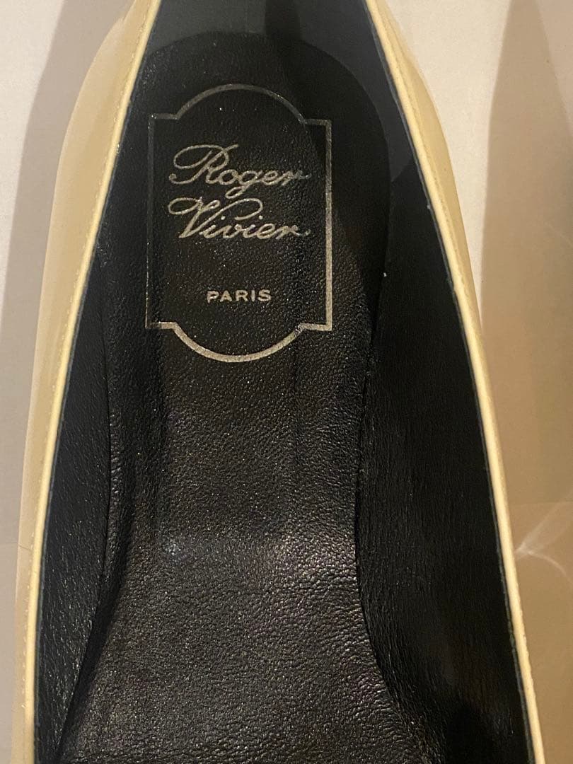 Roger Vivier アイボリー バイカラー定番バレエシューズ39.5