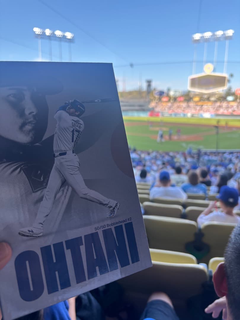 g*g様 ドジャーススタジアム限定　配布品　50／50 大谷ボブルヘッド　8/2