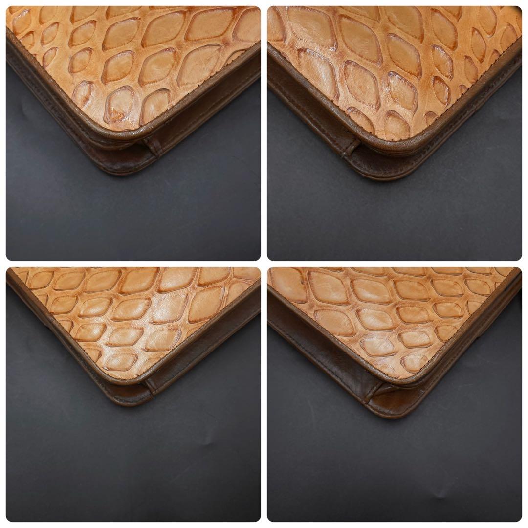 センザンコウ 穿山甲 ショルダーバッグ ターンロック ブラウン