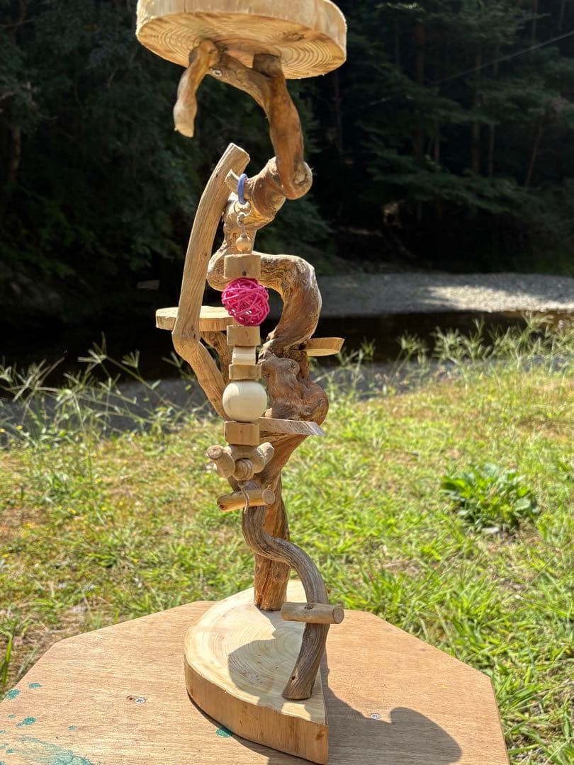 ハンドメイド　流木　バードジム　バードアスレチック　流木インテリア