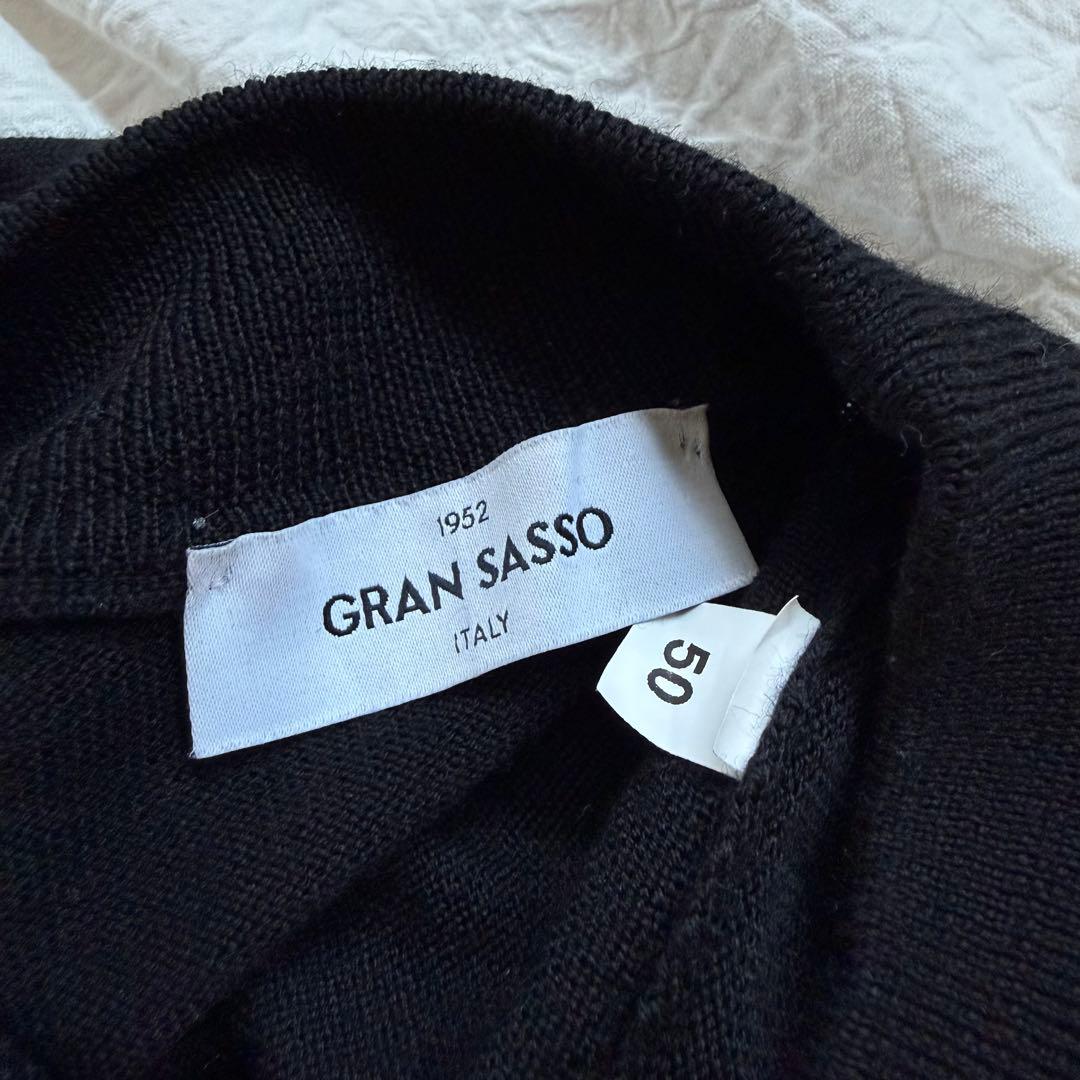 Gran Sasso グランサッソ モックネックウールニット 50 ブラック